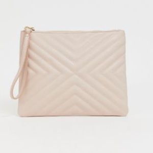 Asos design quilted zip top clutch bag